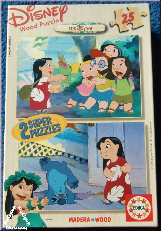 Disney Wood Puzzle Lilo & Stitch. 2 Stück mit je 25 Teile