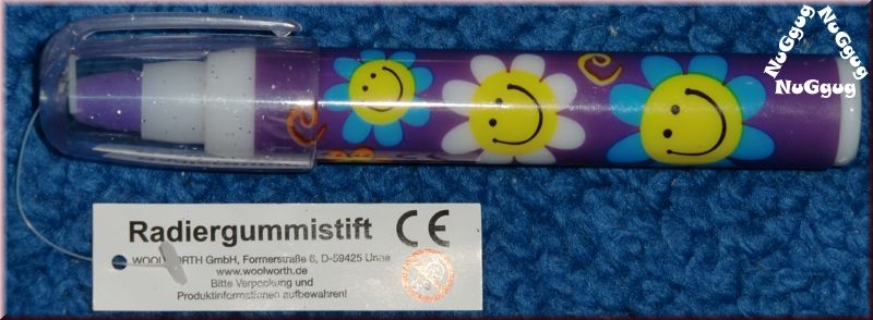 Radiergummistift mit 5 lila Radiergummies