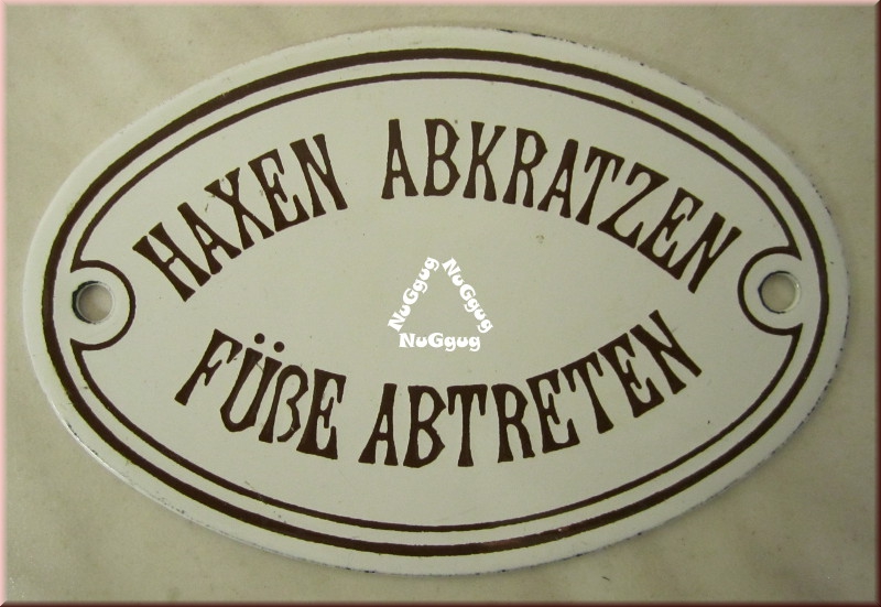 Email-Schild "Haxen abkratzen - Füße abtreten"