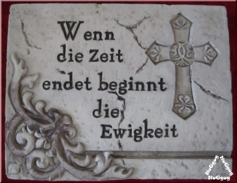 Gedenktafel "Ewigkeit". Schild. Grabdeko. Trauerstein