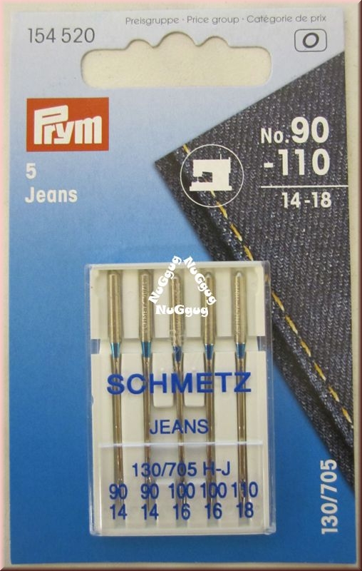 Nähmaschinennadeln Schmetz 90/14 -110/18. Jeans 130/705 H-J von Prym