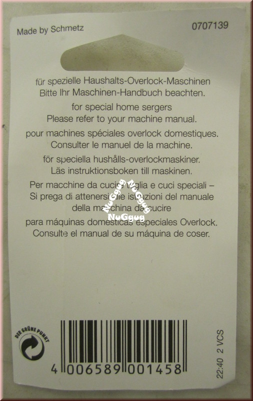 Nähmaschinennadeln 80/12, Overlock Serger, ELx705 von Schmetz, 5 Stück