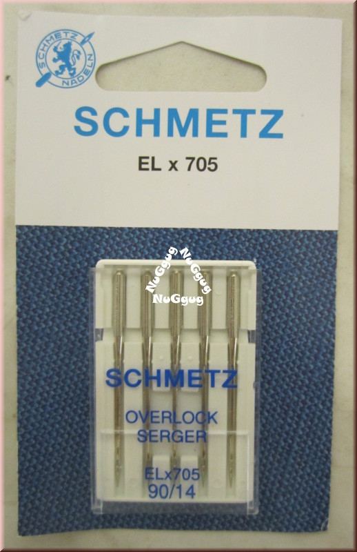 Nähmaschinennadeln 90/14, Overlock Serger, ELx705 von Schmetz, 5 Stück