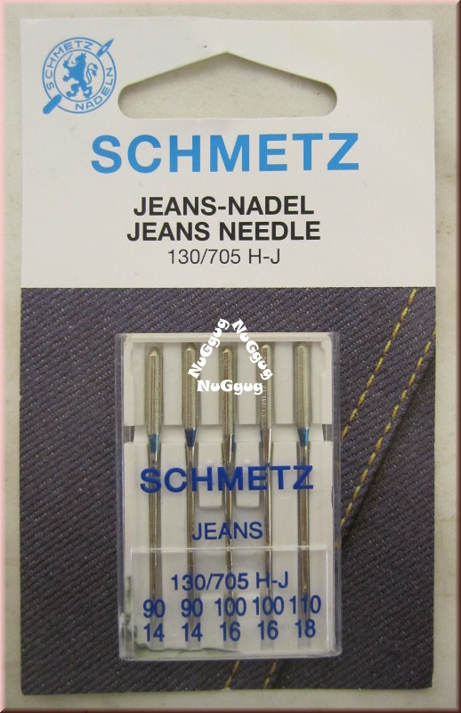 Nähmaschinennadeln 90/14 -110/18, Jeans/Denim 130/705 H-J von Schmetz