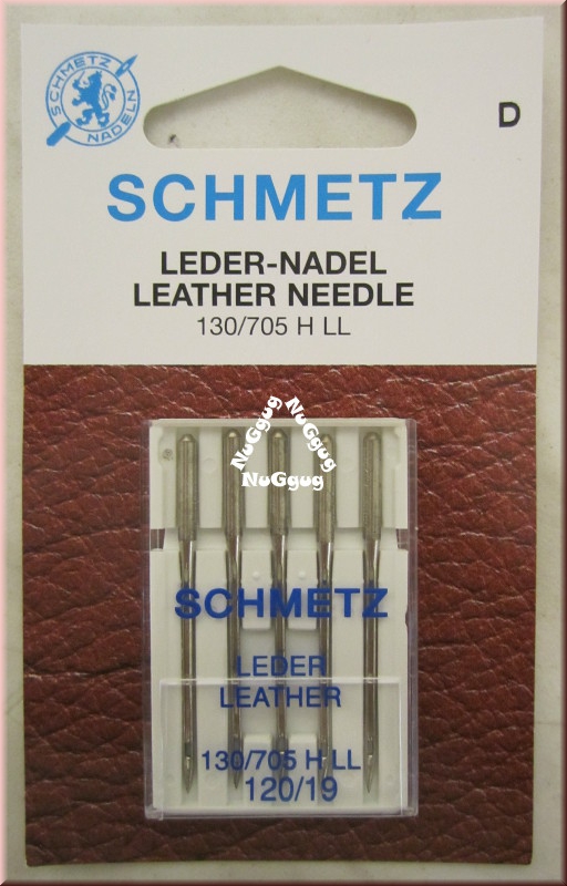 Nähmaschinennadeln 120/19, Leder, 130/705 H LL, von Schmetz, 5 Stück