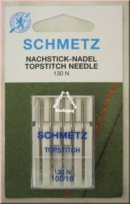 Nähmaschinennadeln 100/16, Topstitch, 130 N, von Schmetz, 5 Stück