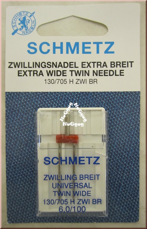 Nähmaschinennadel Zwillings-Nadel 6,0/100, Universal, 130/705 H ZWI BR, von Schmetz