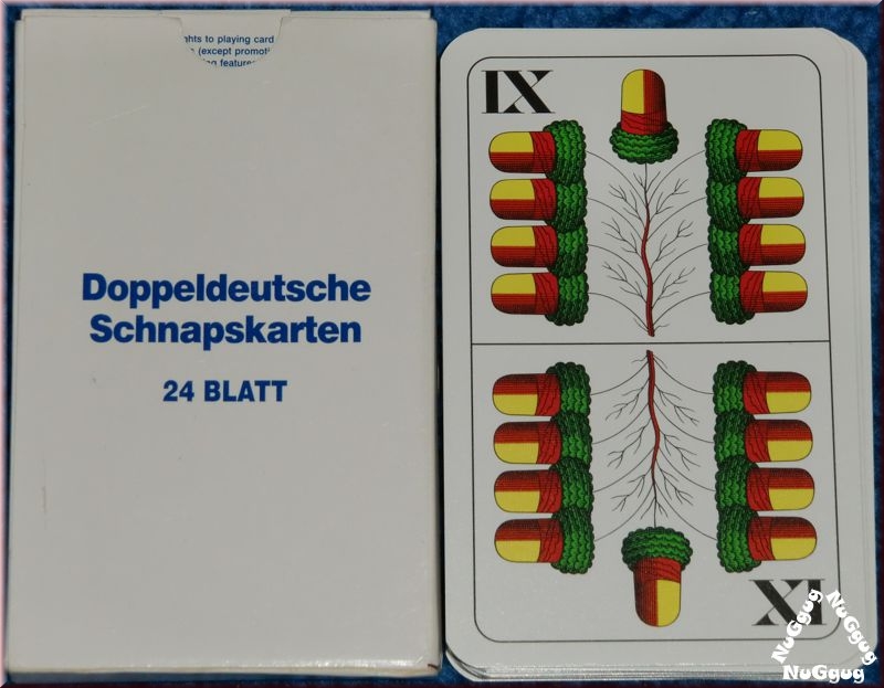 Doppeldeutsche Schnapskarten. 24 Blatt