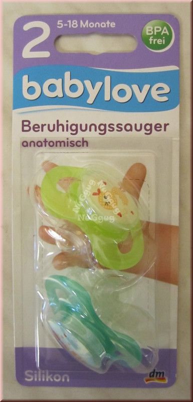 Schnuller babylove von DM, Beruhigungssauger Größe 2, 5-18 Monate, 2 Stück