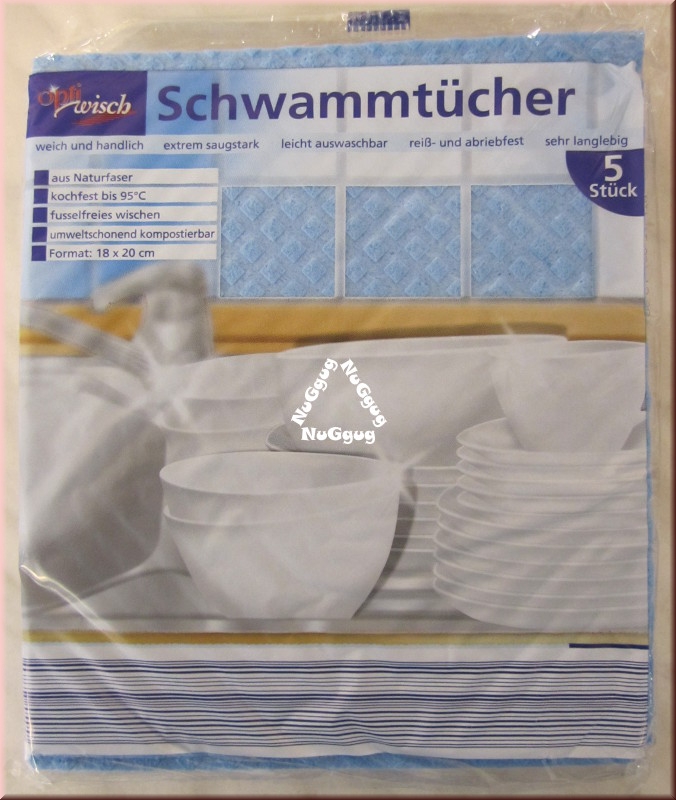 Schwammtücher blau von Optiwisch, 5 Stück