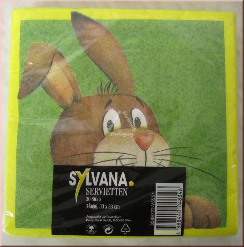 Servietten "Osterhase" von Sylvana, 30 Stück