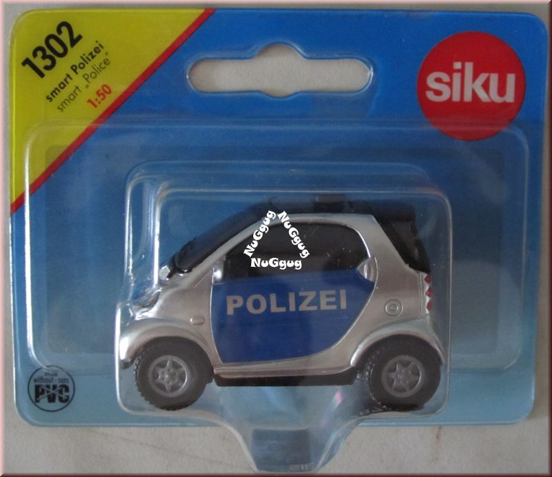 Siku 1302. Smart Polizei. silber/blau. 1:50