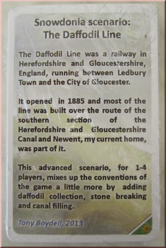 Snowdonia - The Daffodil Line, Erweiterungskarten zum Grundspiel Mount Snowdon