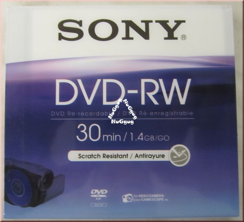 Sony DVD-RW, 30 Minuten/1,4 GB für Videokameras/Handycam