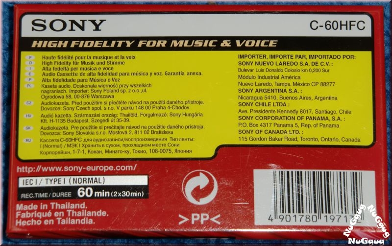 Musikkassette Sony HF 60 IEC I. Leerkassette