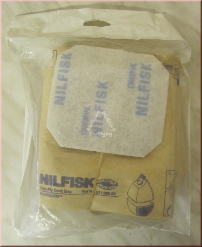 Staubsaugerbeutel Nilfisk 22198000 für Backcuum, 5 Beutel + 1 Microfilter