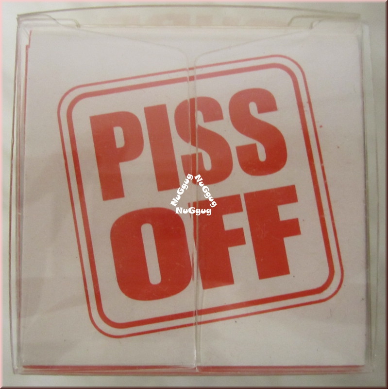 Motivstempel "PISS OFF", Rude Stamp Fluch-Stempel mit Stempelkissen