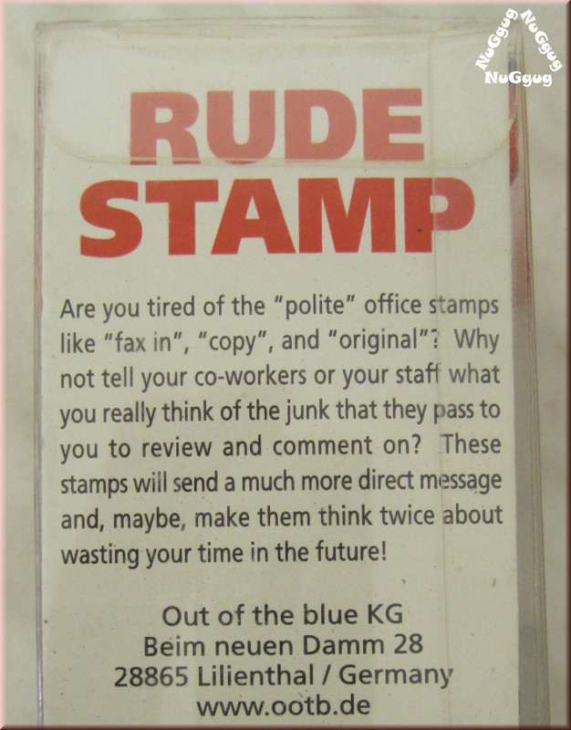 Motivstempel "PISS OFF", Rude Stamp Fluch-Stempel mit Stempelkissen