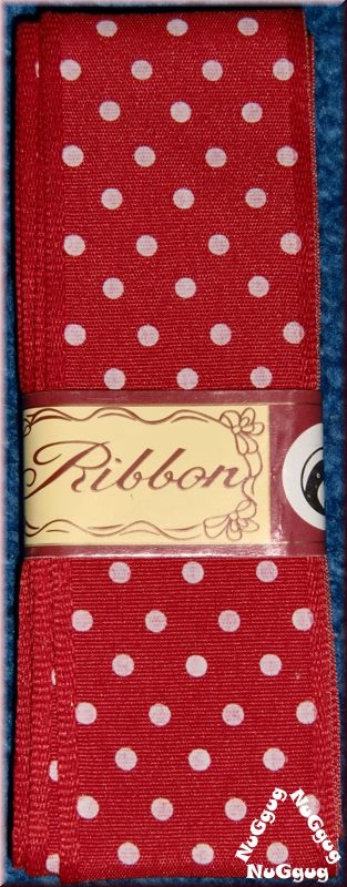 Ribbon. Stoffband. rot/weiß. 2 Meter x 40 mm