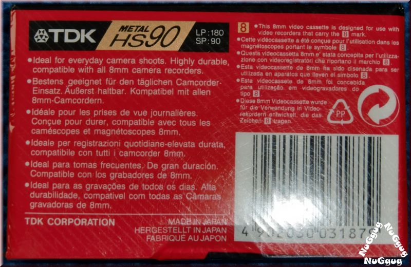 TDK 8mm Videokassette. Metal HS90