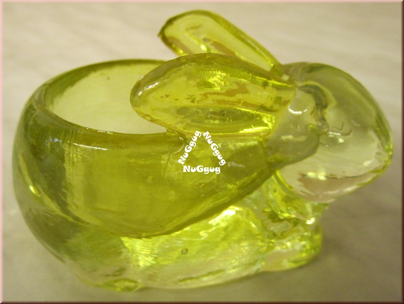 Teelichthalter "Hase", aus Glas, gelb