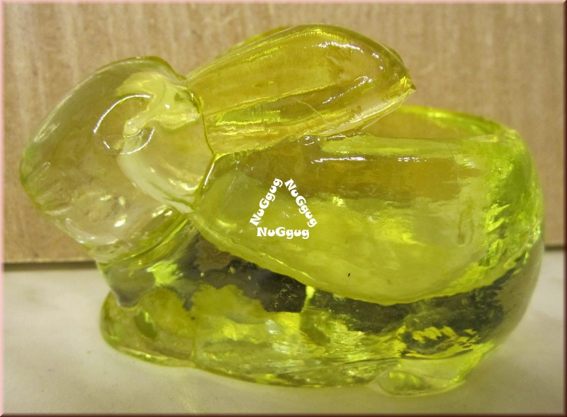 Teelichthalter "Hase", aus Glas, gelb