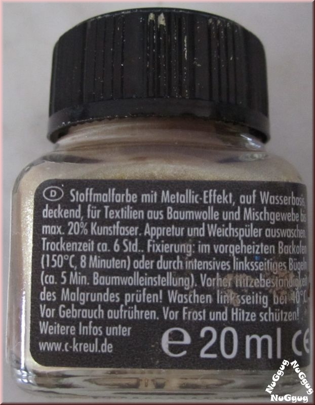 Javana Textil Metallic Farbe Gold. 20 ml. Artikelnummer 92417