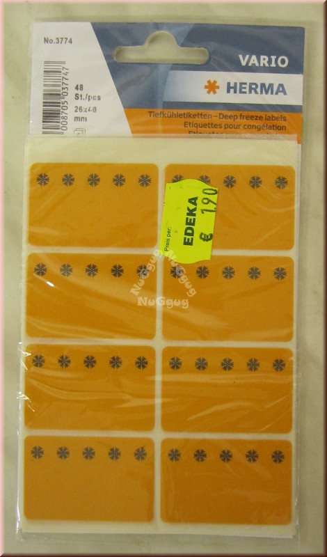 Tiefkühletiketten orange, Herma 3774, 48 Stück 26 x 40 mm