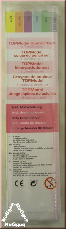 TopModel, Buntstifte Trendfarben mit Malanleitung, 7910_B, 6 Stück