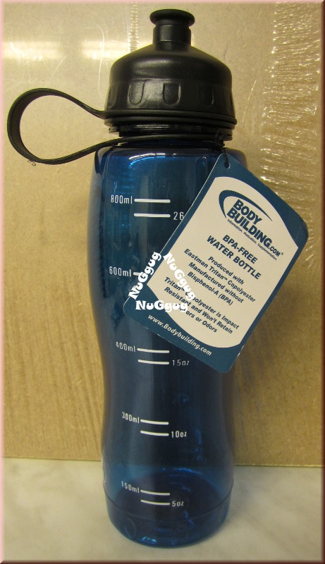 Water-Bottle BPA-Free, 800ml, blau, Wasserflasche, Body Building.com, Trinkflasche