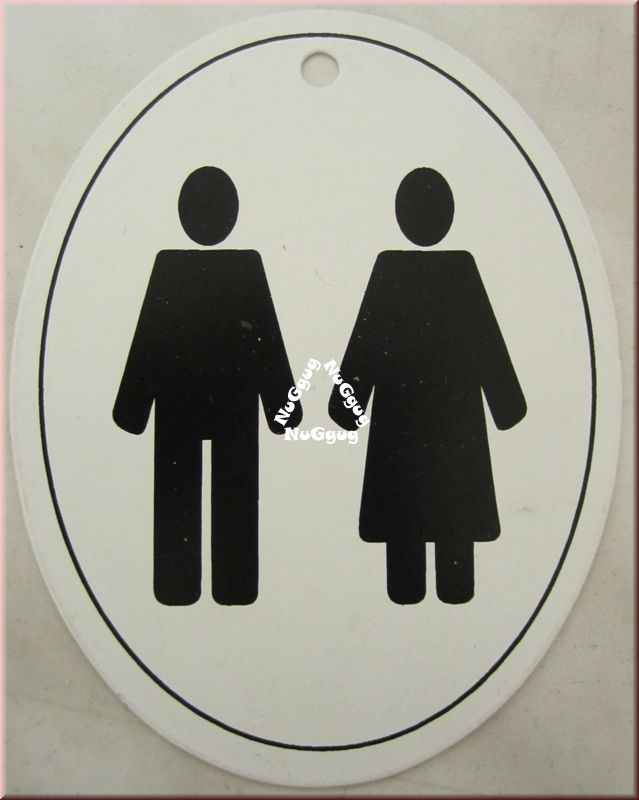 Türschild "WC" mit Frau-/Mann-Symbol