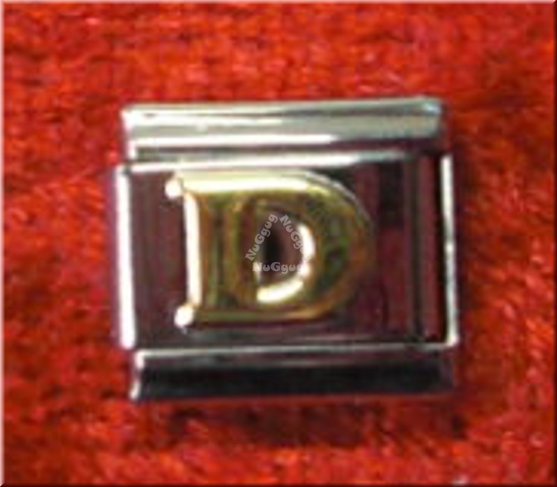 Uberry Charm Buchstabe "D", Modul für Edelstahl Armband