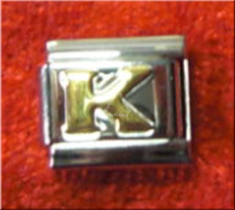 Uberry Charm Buchstabe "K", Modul für Edelstahl Armband