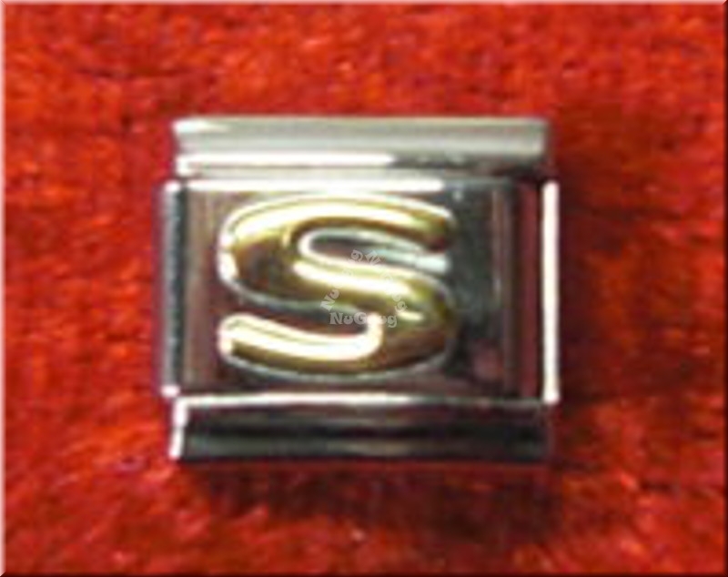 Uberry Charm Buchstabe "S", Modul für Edelstahl Armband