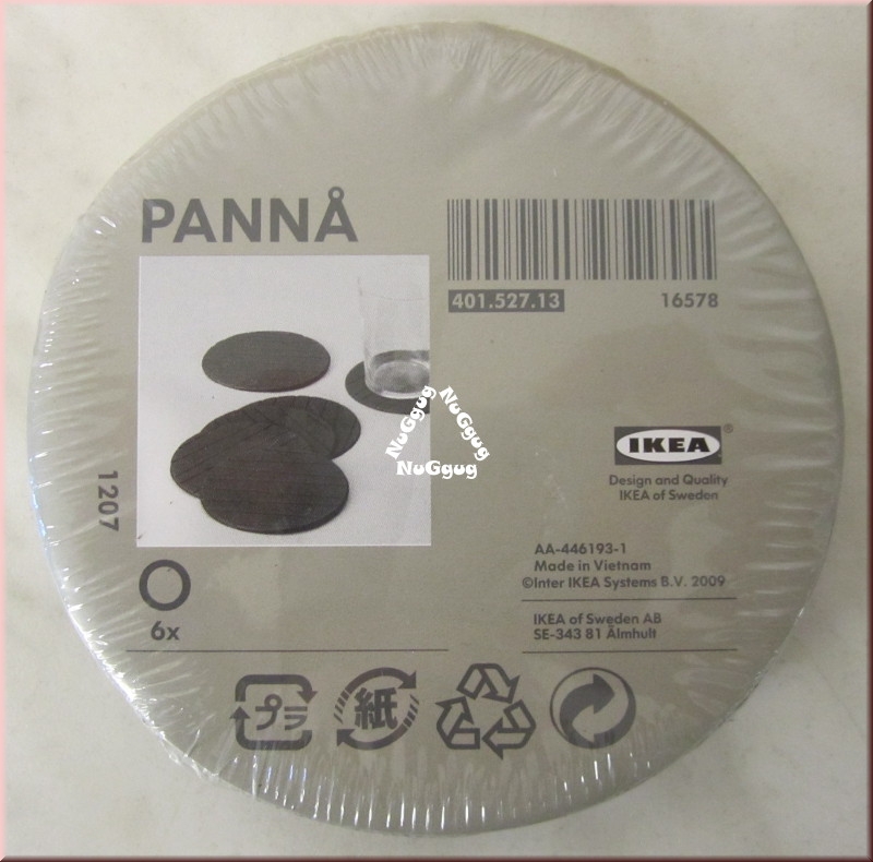 Untersetzer "Panna", schwarz, Durchmesser 10 cm, von Ikea