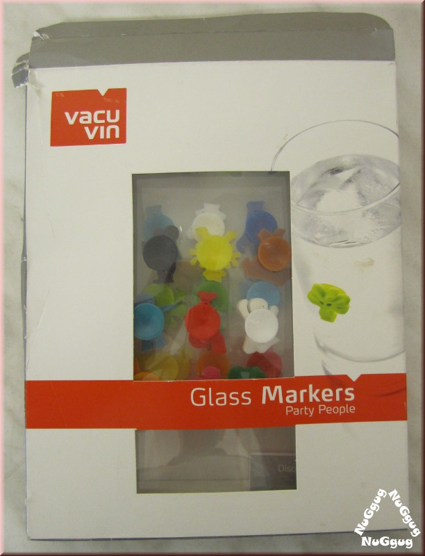 Vacu Vin Glass Markers "Party People", 24 Stück