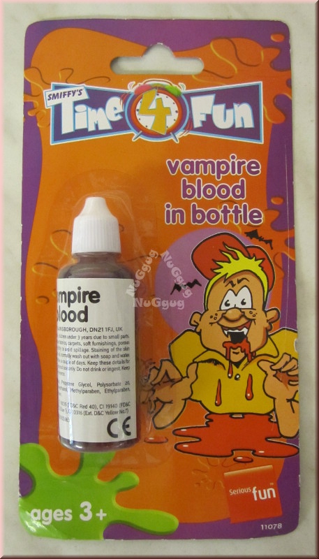 Vampirblut, Vampire blood in bottle, Blut, von Smiffy's Time 4 Fun, für Karneval, Halloween, Fasching