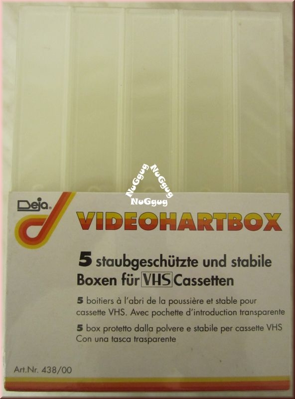 VHS Video Hartbox transparent von Deja. 5 Stück