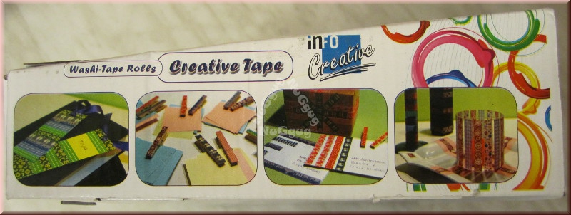 Creative Tape Washi Tape Rolls, japanisches Design-Klebeband, 55 Rollen je 15 mm x 10 Meter, Reispapier