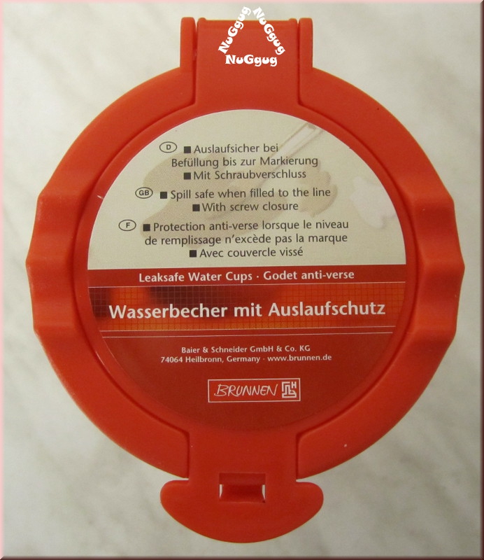 Brunnen Wasserbecher mit Auslaufschutz, rot, Pinselbecher