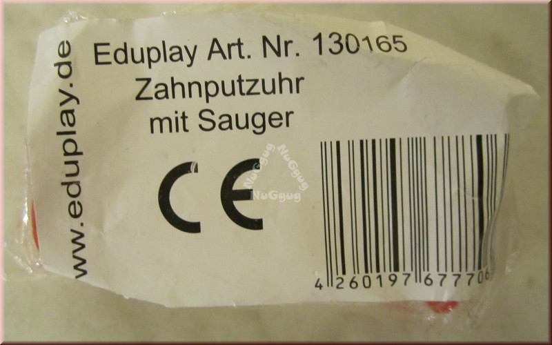 Zahnputzuhr mit Sauger, rot