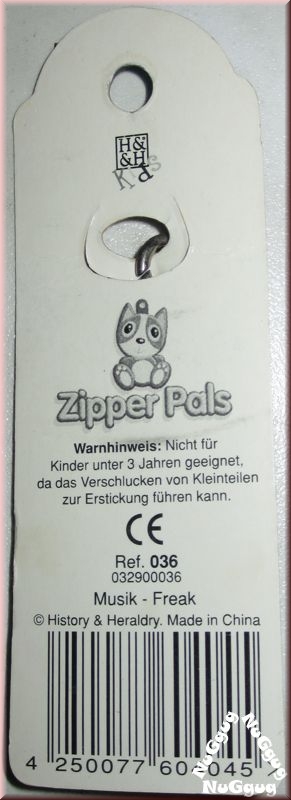 Zipper Charm Pals "Musik Freak". Reißverschluss-Anhänger Küken