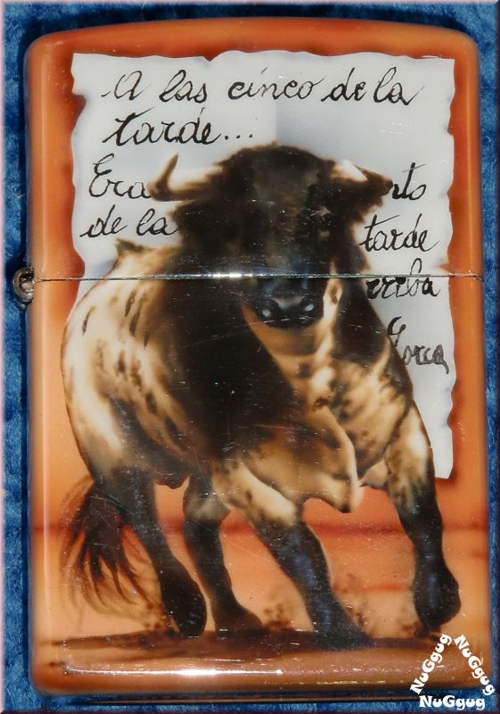 Zippo Feuerzeug Motiv "Stier". signiertes und limitiertes Sammlerstück
