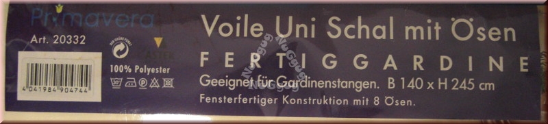 Voile Ösen Schal UNI 20332, 140 x 245 cm, Fertiggardine