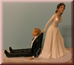 Hochzeitspaar Figur "Du kommst mit!", 155 x 110 x 75 mm, Brautpaar