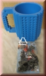 Lego Becher blau, Kreative DIY Puzzle Cup, Kaffeetasse