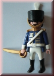 Playmobil Franzose, Husar mit Koppelgurt, Federhelm und Säbel