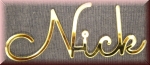 Schriftzug "Nick", Acryl Laser Cut Namen, Gold, Türschild