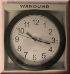 Wanduhr schwarz, rund, 25 cm, Quartz-Uhrwerk