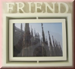 Bilderrahmen "FRIEND", matt weiss lackiert, zum Drehen, 22 x 21,5 cm, für Bilder, 13 x 18 cm